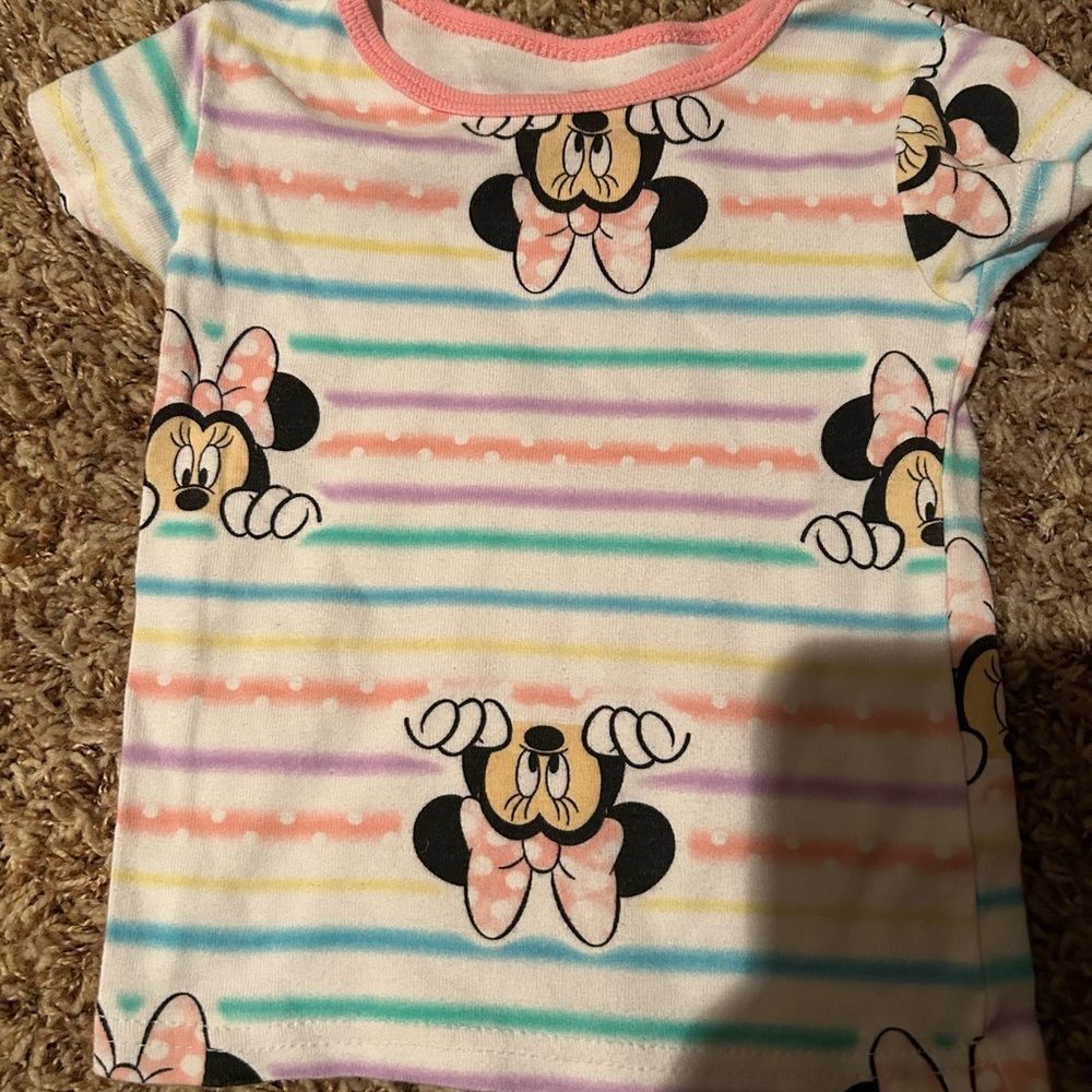 Disney Minnie Mouse Striped Kids Shirt - Multicolor